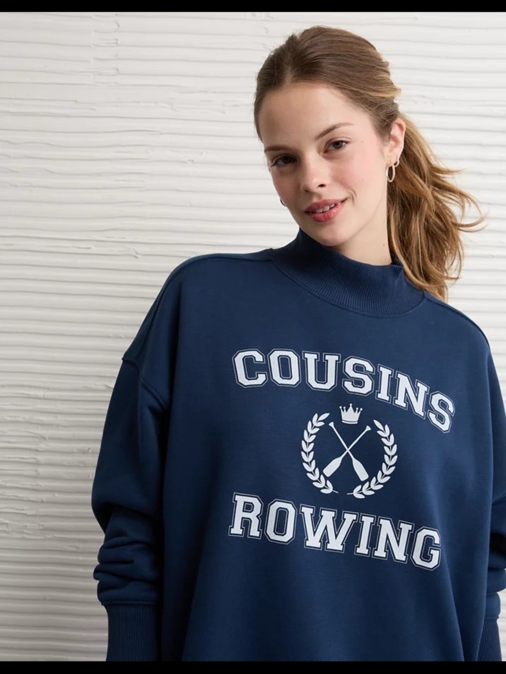 AE x The Summer I Turned Pretty Mock Neck Sweatshirt - Dark Indigo